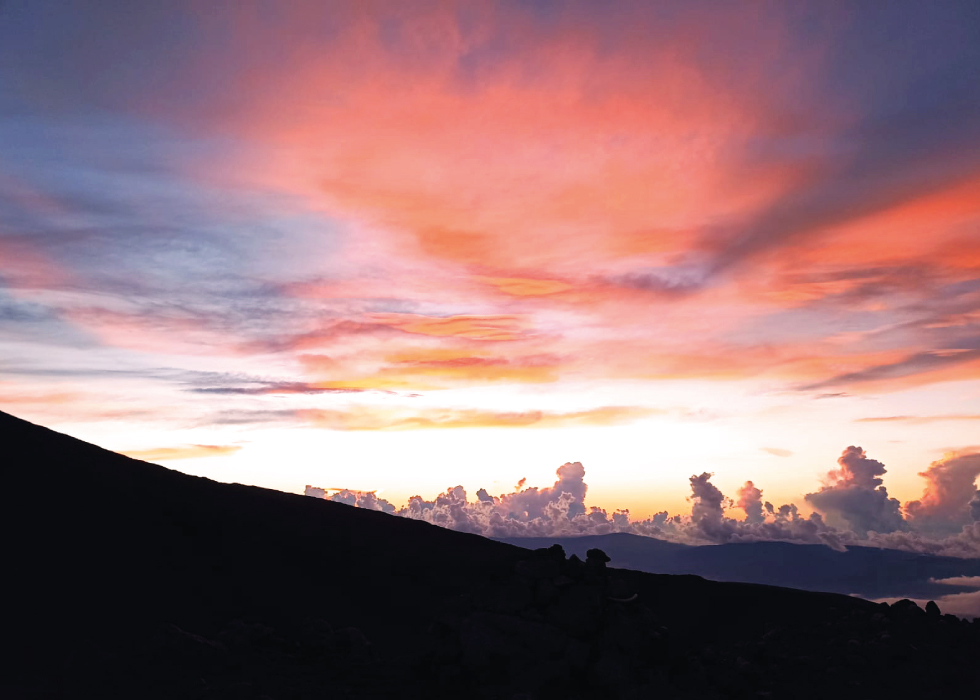 sunset on mount etna