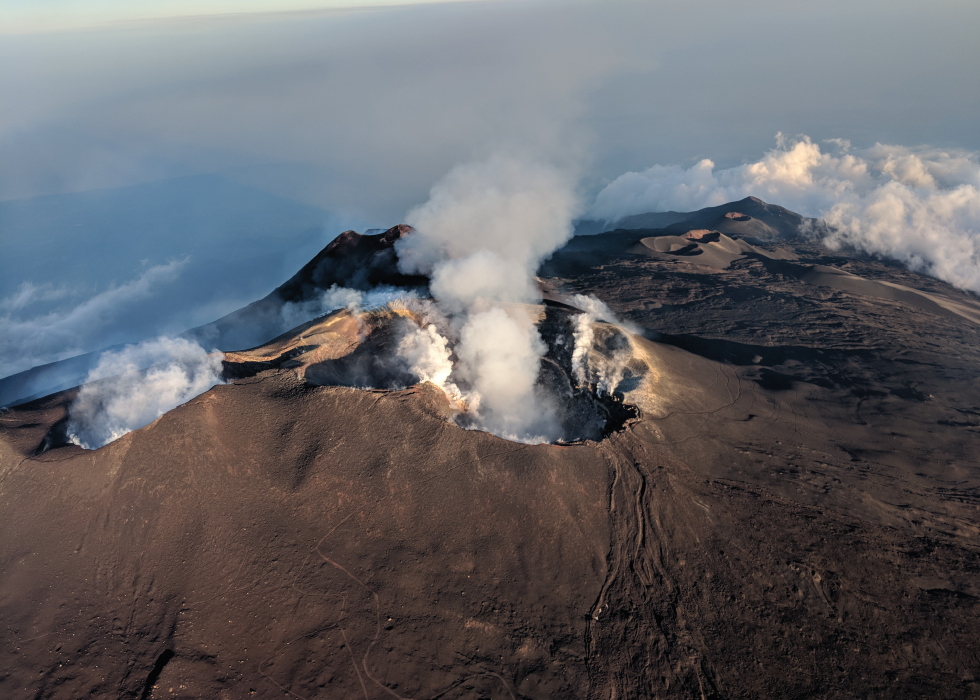 Etna view from helicopter